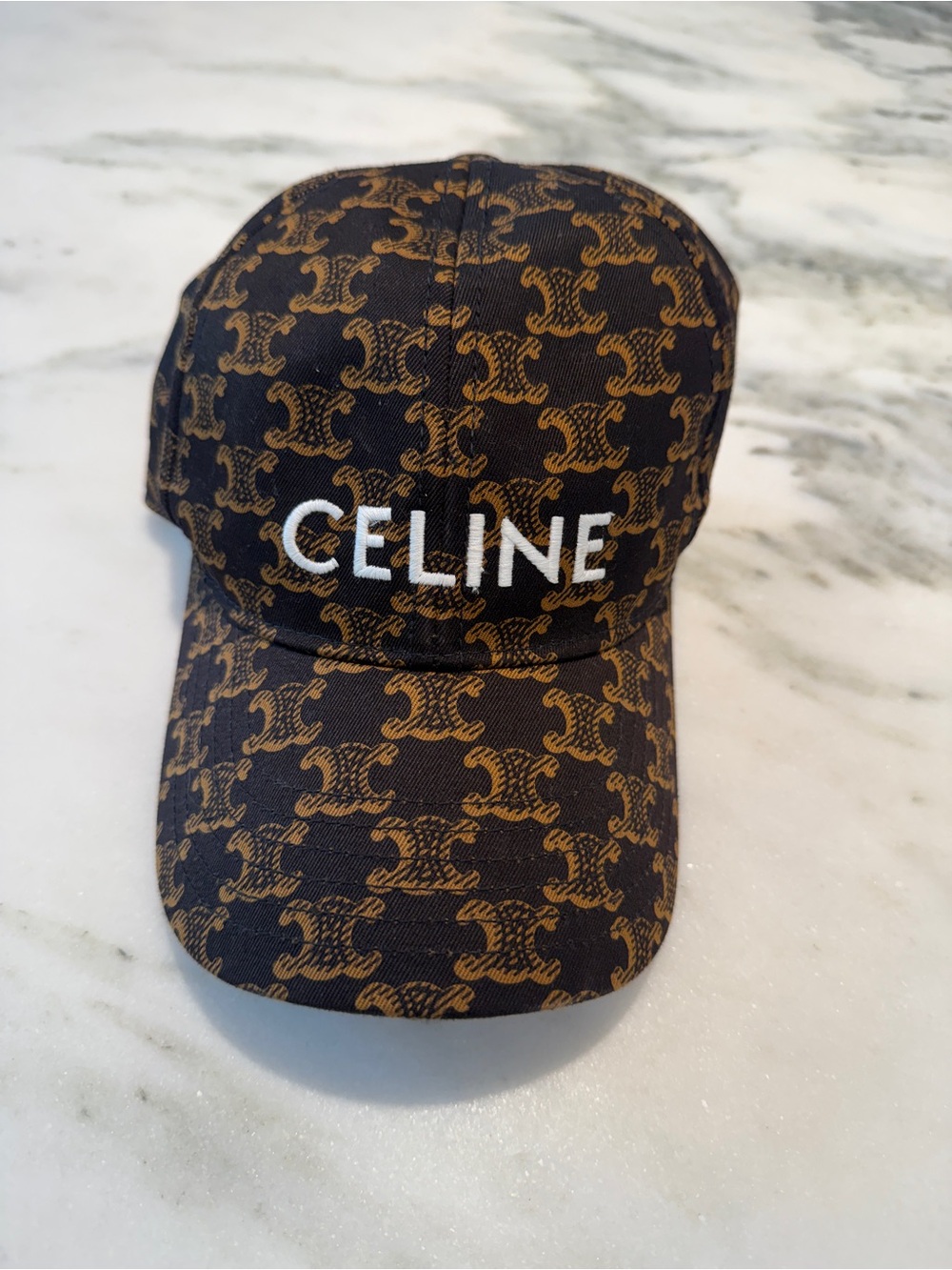 Celine triomphe monogram baseball hat